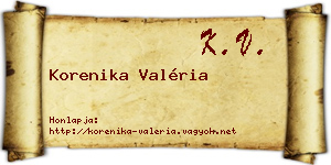 Korenika Valéria névjegykártya