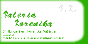 valeria korenika business card
